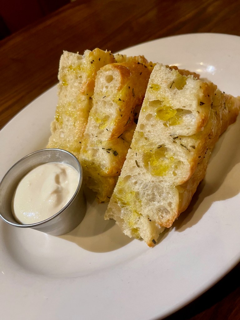 Plate of focaccia bread